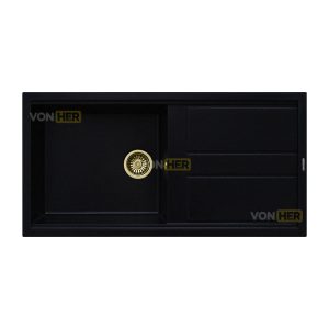 سینک ظرفشویی گرانیتی تک لگنه ون هر کد 443V توکار ابعاد 115×50 (طراحی مدرن)