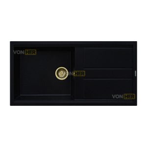 سینک ظرفشویی گرانیتی دو لگنه ون هر کد 444V توکار ابعاد 115×50 (طراحی مدرن)