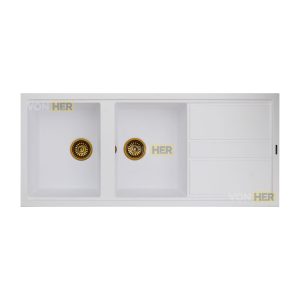 سینک ظرفشویی گرانیتی دو لگنه ون هر کد 103V ابعاد 115×50 – رنگ‌بندی متنوع