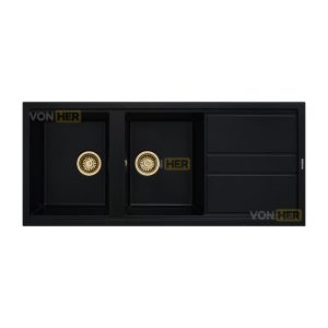 سینک گرانیتی ون هر کد 103V دو لگنه توکار 115×50