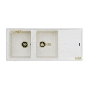 سینک ظرفشویی گرانیتی دو لگنه ون هر کد 104V ابعاد 115×50 – رنگ‌بندی متنوع
