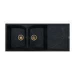 سینک گرانیتی لسبید کد 501L طرح رگه‌دار مشکی با آبچکان